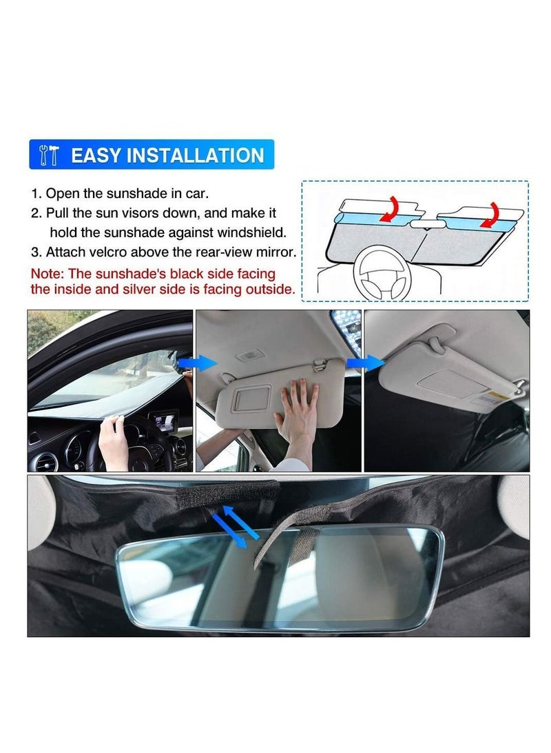 Y&D Windshield Sun Shade for Tesla Model 3 2016-2022, Sunshade Window Foldable Blocks UV Rays Keep Your Car Cooler, Design Accessories  - Image 4