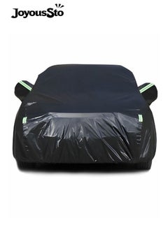JoyousSto Multi Layers Car Cover Waterproof All Weather for Automobiles Outdoor Full Cover Windproof Sand proof Rain proof UV proof Car Covers with Zipper Door Car Protection 4.7*1.85*1.67 m Black  - Image 1