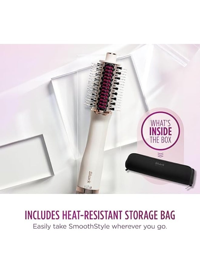Shark - Shark SmoothStyle Heated Brush and Comb with Heat-Resistant Storage Bag, Wet & Dry Modes, Hot Air Brush with 3 Temperatures, Smooth, Soft & Voluminous Finish For All Hair Types, Silk, HT212ME - Image 1