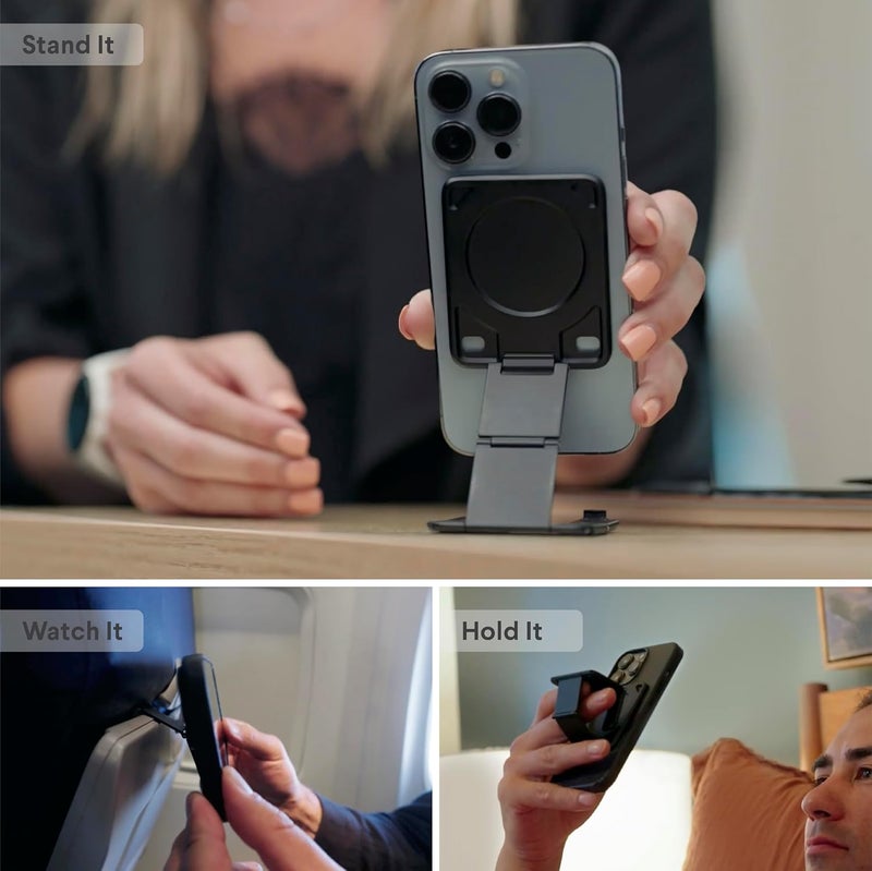 كينو Stance+ 10-in-1 MagSafe Super Gadget، حامل ثلاثي القوائم مغناطيسي، حامل لفتحة التهوية + لوحة القيادة + مشغل الأقراص المضغوطة، حامل إصبع، حامل للطائرة، عصا سيلفي، والمزيد - Image 4