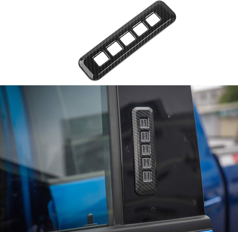Carbon Fiber Style Pillar Door Lock Password Trim Fit for Ford F150 2014-2019 Accessories - Image 1