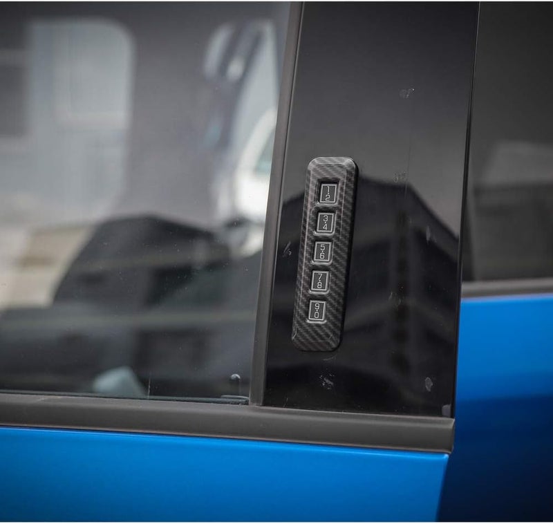 Carbon Fiber Style Pillar Door Lock Password Trim Fit for Ford F150 2014-2019 Accessories - Image 3
