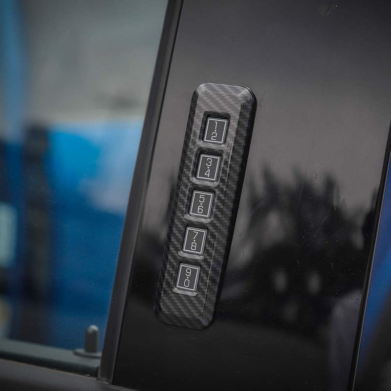 Carbon Fiber Style Pillar Door Lock Password Trim Fit for Ford F150 2014-2019 Accessories - Image 4