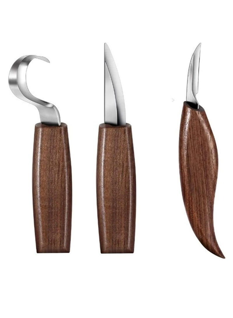 أوزيغالور 3 قطعة مجموعة أدوات نحت الخشب مجموعة أدوات النحت اليدوية مجموعة مقص النحت DIY - Image 1