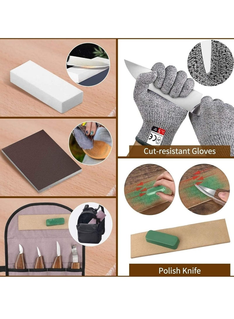 أوزيغالور 3 قطعة مجموعة أدوات نحت الخشب مجموعة أدوات النحت اليدوية مجموعة مقص النحت DIY - Image 5