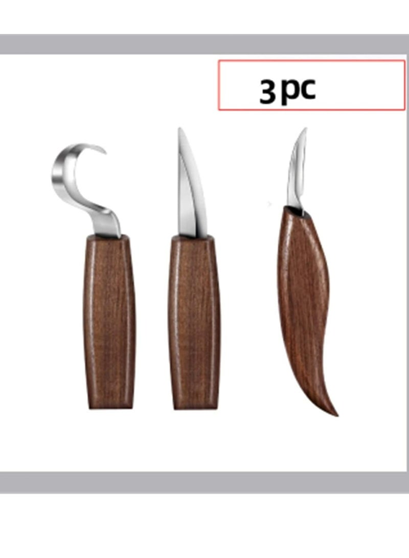 أوزيغالور 3 قطعة مجموعة أدوات نحت الخشب مجموعة أدوات النحت اليدوية مجموعة مقص النحت DIY - Image 2