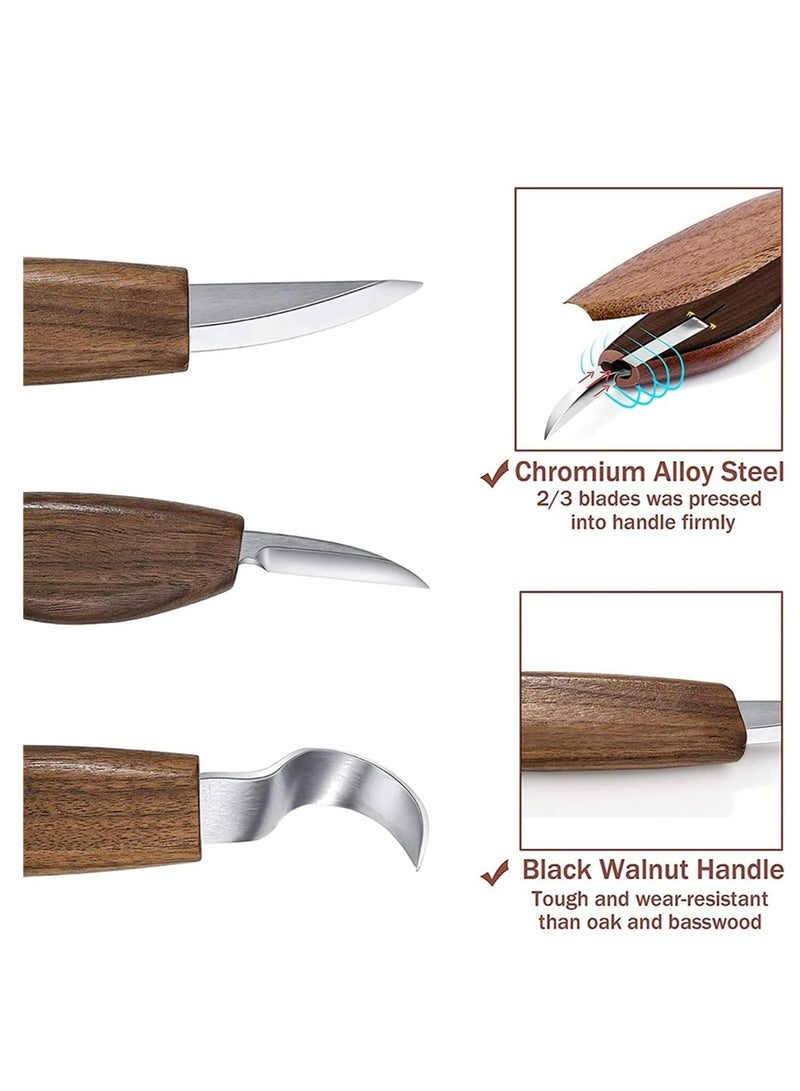 أوزيغالور 3 قطعة مجموعة أدوات نحت الخشب مجموعة أدوات النحت اليدوية مجموعة مقص النحت DIY - Image 3