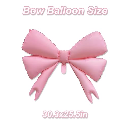 Tagberoy 4 Pcs Large Pink Bow Balloons, Coquette Birthday Decorations - Image 2