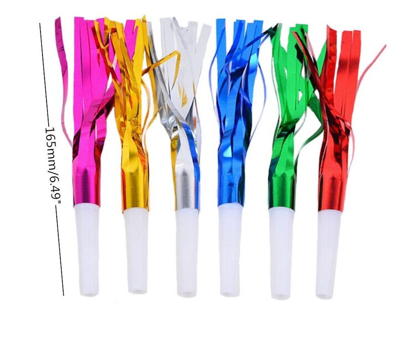 Honbay 30pcs Glitter Fringed Metallic Noise Maker Birthday, New Year Party Noisemaker, Blowouts Whistles Party Favors - Image 2