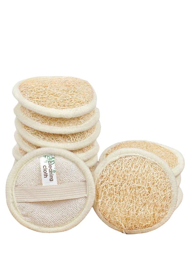 6 pcs Exfoliating Loofah Sponge Pads Facial Body Bath Shower Loofah Sponge Pad Natural Exfoliating Scrubber Brush for Men Women Bath and Spa(1 Pack of 6) - Image 1