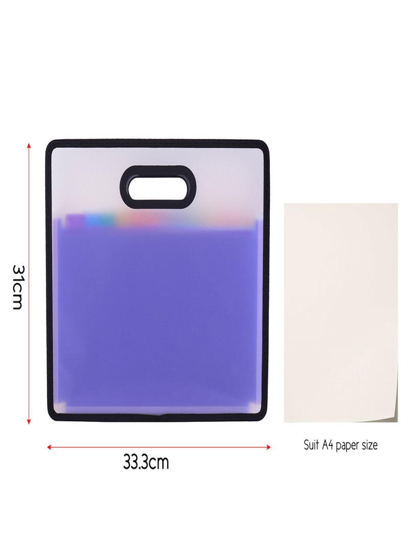 Accordian Expanding File Folder A4 Paper Filing Cabinet 12 Pockets Rainbow Coloured Portable Receipt Organizer with File Guide and Label Cards for Office School - Image 3