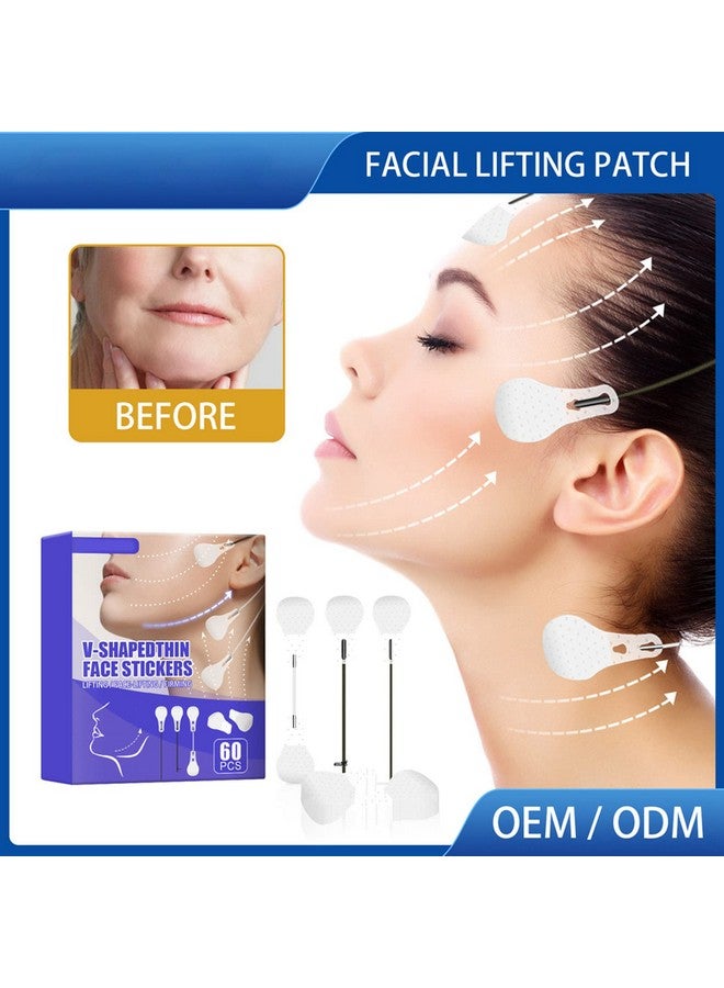دايني 60 قطعة شريط شد الوجه مقاوم للماء على شكل حرف V رقعة شد الوجه شريط لاصق للرقبة والعين للنساء جمال الوجه - Image 2