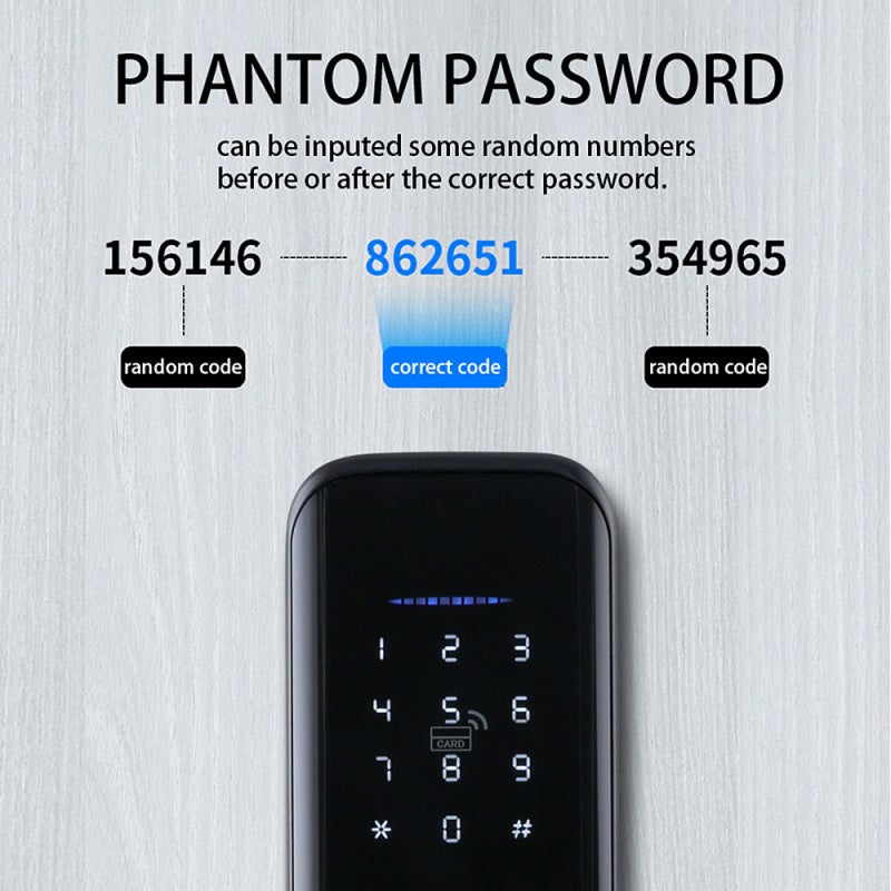 Tuya Smart Lock Burgundy Electronic Deadbolt With Physical Handle - Advanced Fingerprint Recognition Keypad Door Lock for Home Office Smart Home Security - Image 4