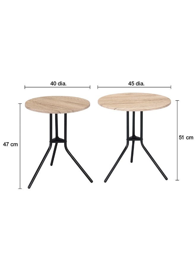 DANUBE HOME Acron Side Table Set of 2 - Stylish Oak Grey/Black End Tables for Living Room, Engineered Wood & Metal, Ideal for Small Spaces, Size: L45xW45xH51cm - Image 3
