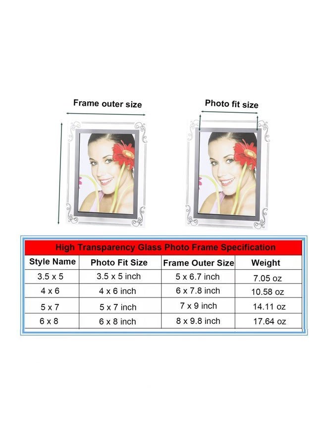 TYSSELY Picture Frames Silver Glass Photo Frames 3.5x5 4x6 5x7 6x8 Clear Vertical and Horizontal Picture Frame for Table Desk Shelf Office House Decoration Gifts - Image 2