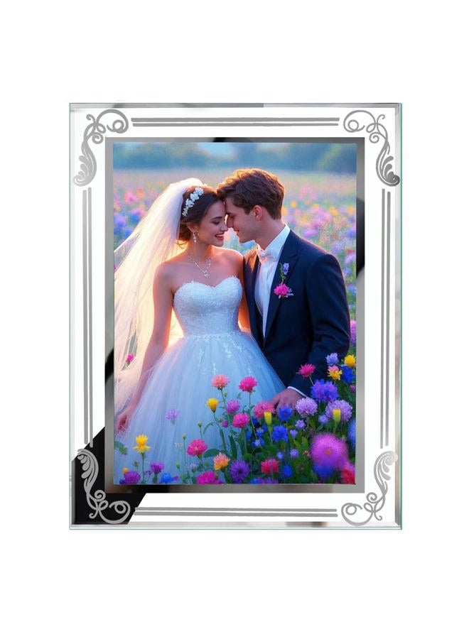 TYSSELY Picture Frames Silver Glass Photo Frames 3.5x5 4x6 5x7 6x8 Clear Vertical and Horizontal Picture Frame for Table Desk Shelf Office House Decoration Gifts - Image 1