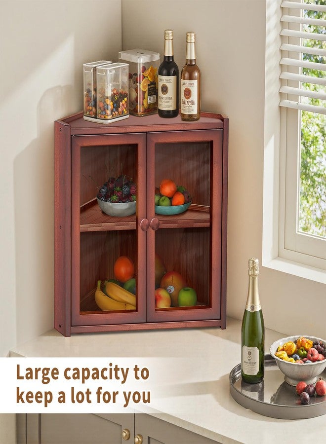 BAMBANG Corner Bread Box for Kitchen Countertop, Double Layer Bamboo Bread Storage Container with 2 Doors, Farmhouse Large Bread Bin Counter Top, Wooden Breadbox Holder for Homemade Bread, Brown - Image 4