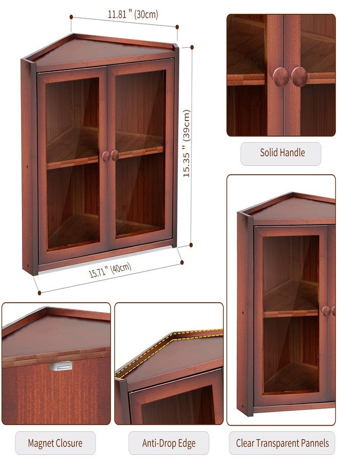 BAMBANG Corner Bread Box for Kitchen Countertop, Double Layer Bamboo Bread Storage Container with 2 Doors, Farmhouse Large Bread Bin Counter Top, Wooden Breadbox Holder for Homemade Bread, Brown - Image 2