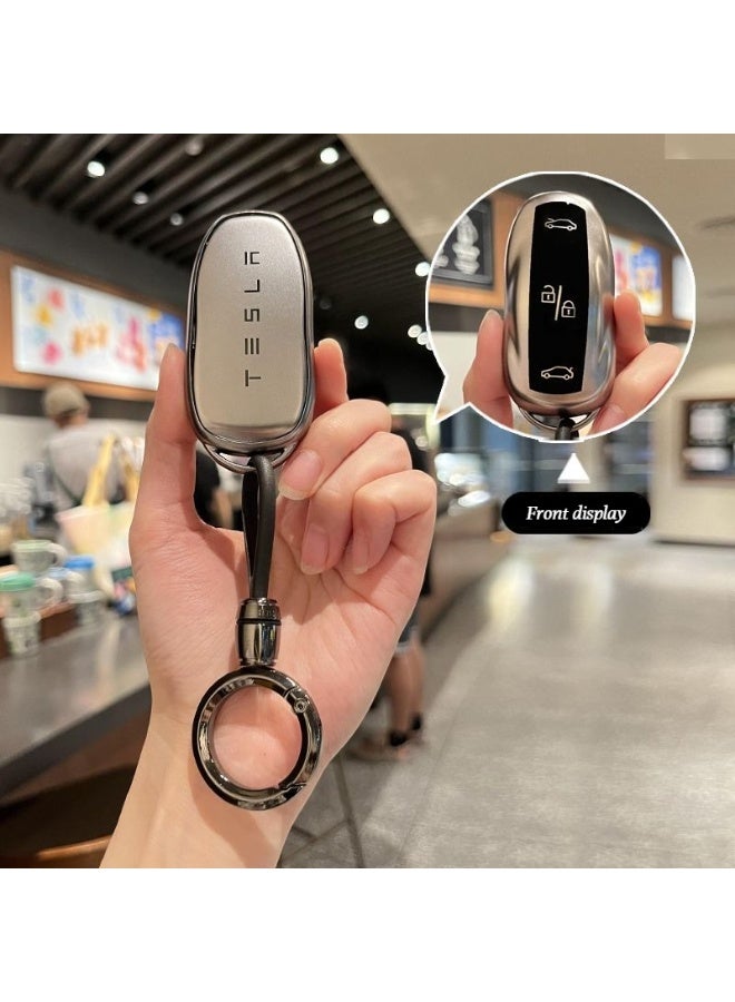 Tesla Suitable for the key covers of Tesla Model 3, Model Y, Model S, and Model X. Complete set of hard rubber protective cases for car keys, high-end car key protection cases. - Image 1