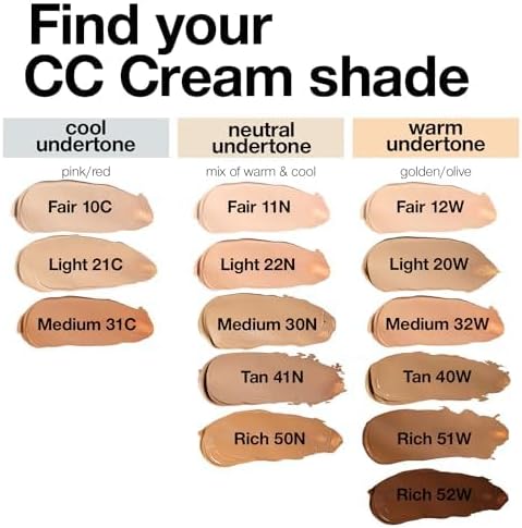 Palladio FullCoverage Color Correction CC Cream OilFree with Peptides Vitamin C Best for Correcting Redness and Uneven Skin Tone Buildable Foundation Coverage Fair 10C - Image 4