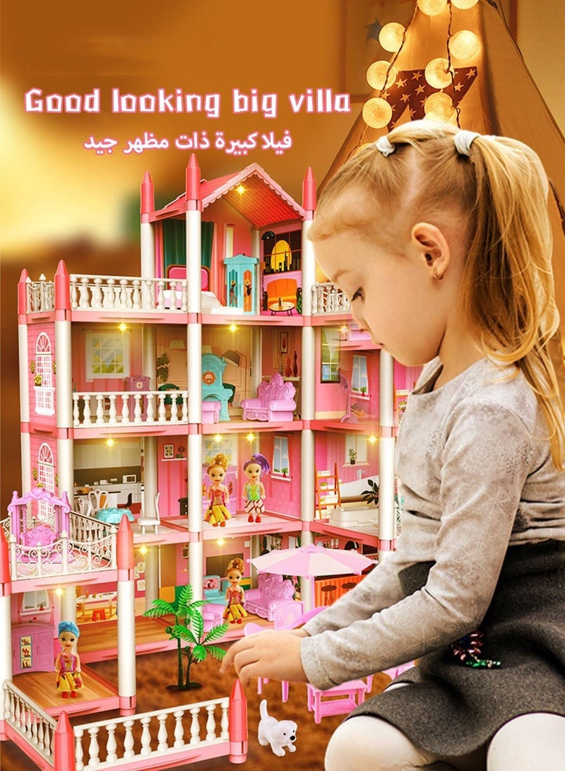 Doll House Toys, Big Size 4 Floors 14 Rooms Castle House With Decorating Dollhouse Accessories And Furniture, DIY Building Playset, Gift For Girl - Image 2