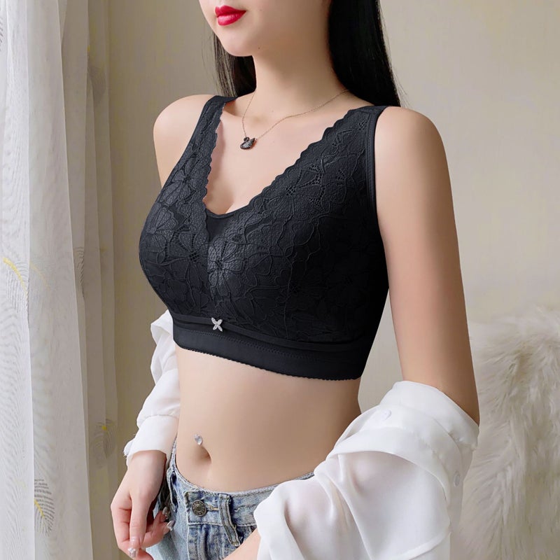 Anti-exposure Thin Bra Womens No Wire Chest Wrap Gathered Ultra Thin Full Cup Bras For Active Wear Champagne skin  - Image 3