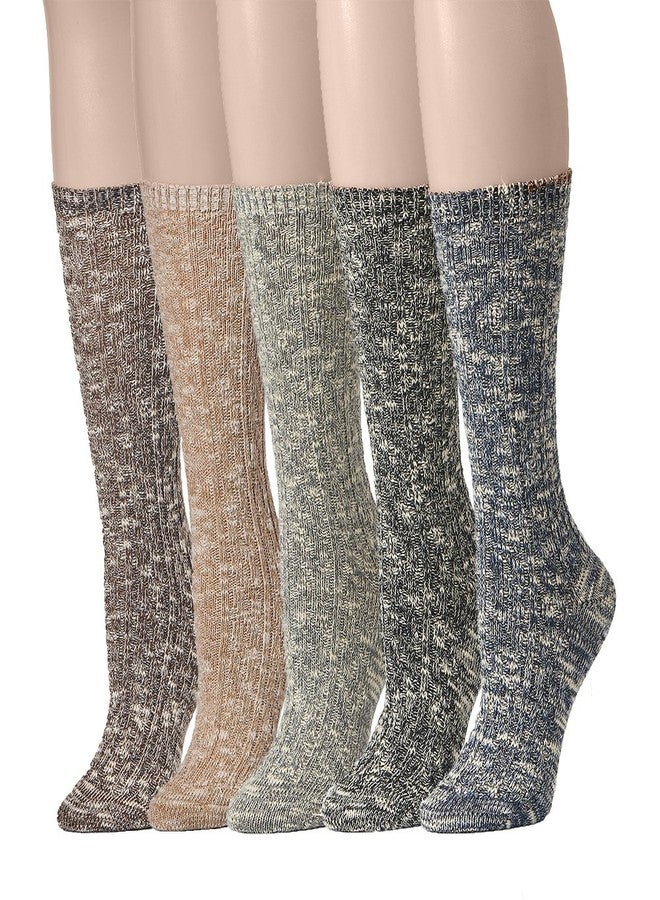 Leotruny Women's Slouch Vintage Knit Cotton Boot Socks (5pairs-assorted) - Image 1