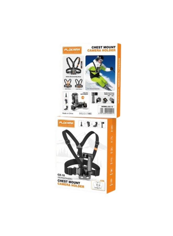 PLOKAMA Mobile Phone Chest Strap Mount GoPro Chest Harness Holder for VLOG/POV, with iPhone 15 14 13 Pro Max Plus,Samsung,GoPro Hero 9, 8, 7, 6, 5,OSMO Action, AKASO,Action Camera and Cell Phones (4 to 7in) - Image 3