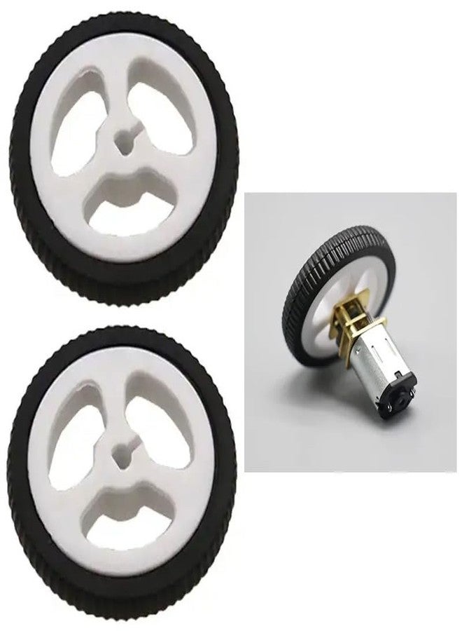 SquEqu 4 Pack Micro N20 Gear Motor Wheels with Rubber Tire D-Hole 3mm Shaft Wheel for Mini Micro N20 Gear Motor Speed Reduction Gearbox Motor DIY Robot RC Car Truck Small Construction Vehicle - Image 5