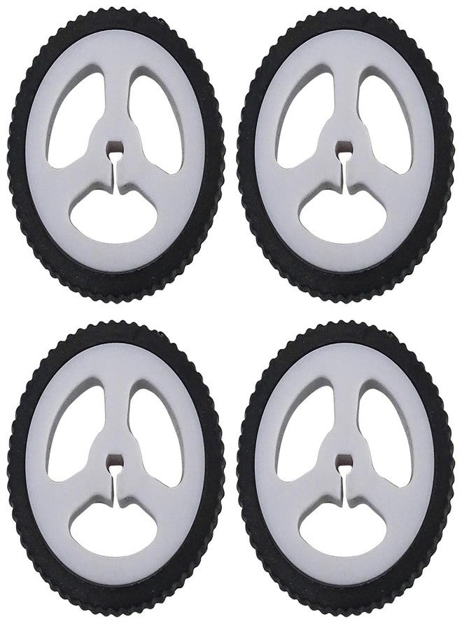 SquEqu 4 Pack Micro N20 Gear Motor Wheels with Rubber Tire D-Hole 3mm Shaft Wheel for Mini Micro N20 Gear Motor Speed Reduction Gearbox Motor DIY Robot RC Car Truck Small Construction Vehicle - Image 1