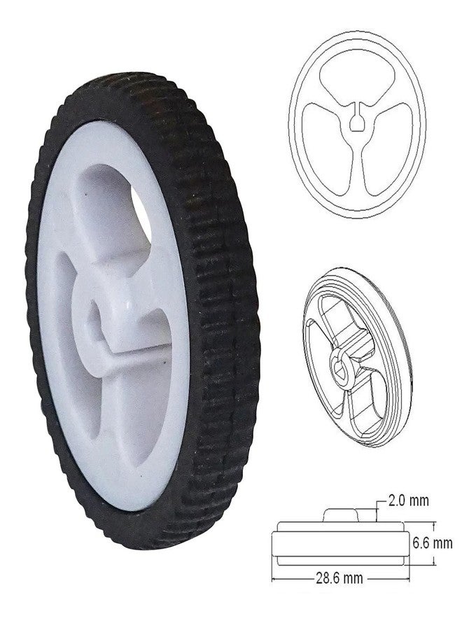 SquEqu 4 Pack Micro N20 Gear Motor Wheels with Rubber Tire D-Hole 3mm Shaft Wheel for Mini Micro N20 Gear Motor Speed Reduction Gearbox Motor DIY Robot RC Car Truck Small Construction Vehicle - Image 2