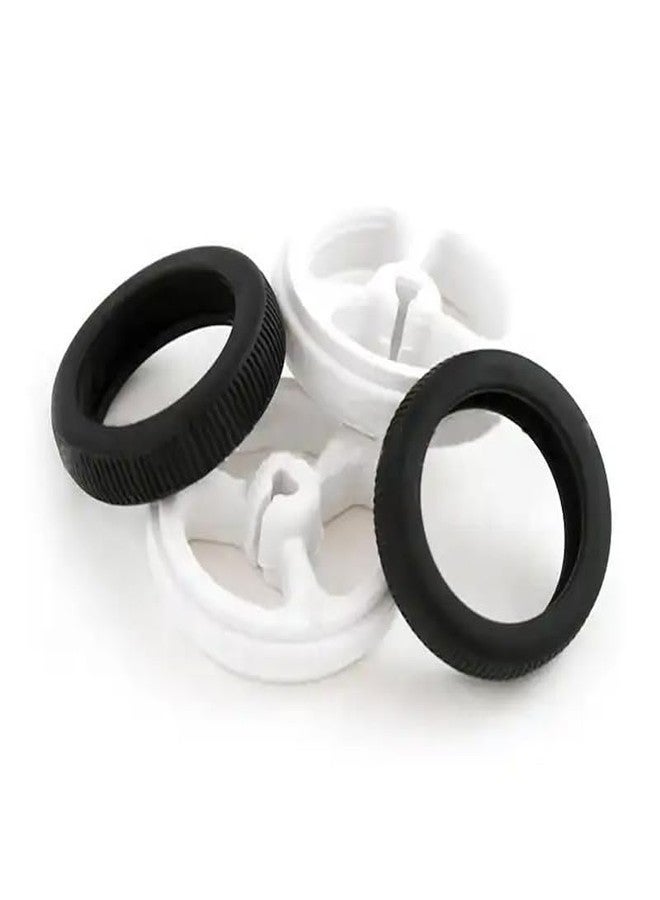 SquEqu 4 Pack Micro N20 Gear Motor Wheels with Rubber Tire D-Hole 3mm Shaft Wheel for Mini Micro N20 Gear Motor Speed Reduction Gearbox Motor DIY Robot RC Car Truck Small Construction Vehicle - Image 4