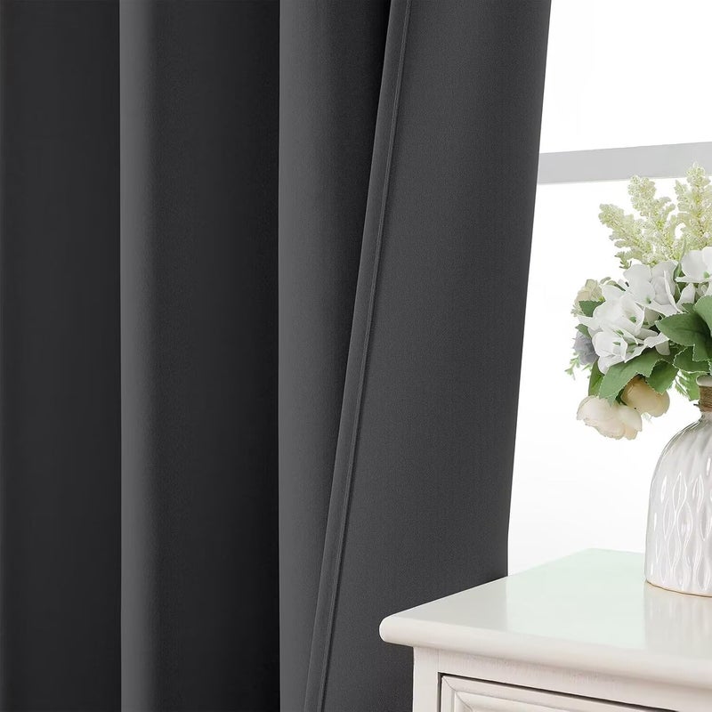 Joydeco 84Inch Blackout Curtains for Bedroom, Black Out Curtains 84 inch Long, Thermal Insulated Long Drapes 2 Panels Set, Room Darkening Grommet Grey Curtains for Living Room, Cortinas para Sala - Image 5
