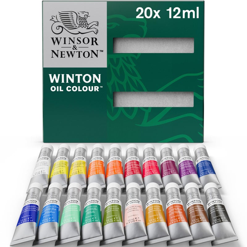 Winsor Newton Winsor & Newton Winton Oil Color Paint Set, 20 x 12ml (0.4-oz) Tubes - Image 1