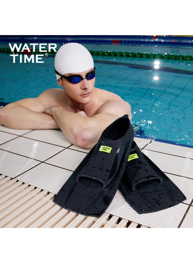 Watertime/shuichuan Adult Freestyle Professional Swimming Training Short Flippers, Silicone Children's Duck Flippers, Swimming Equipment, Black, Size 41 - Image 4