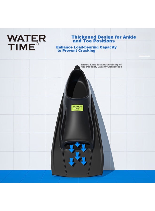 Watertime/shuichuan Adult Freestyle Professional Swimming Training Short Flippers, Silicone Children's Duck Flippers, Swimming Equipment, Black, Size 41 - Image 3