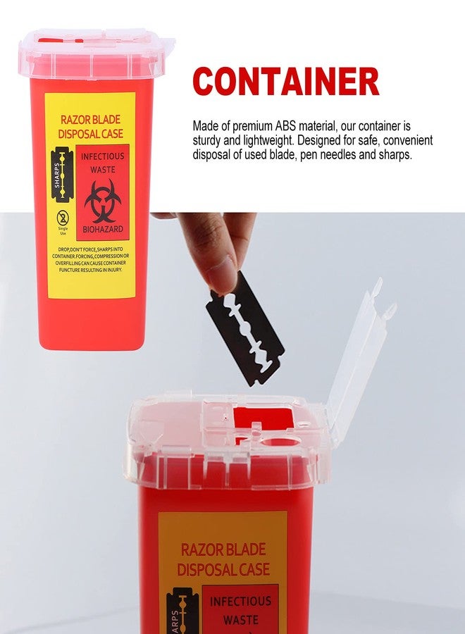 minkissy Blade Dispenser Case Razor Blade Disposal Case Barber Shop Storage Bank Container for Used Red - Image 4