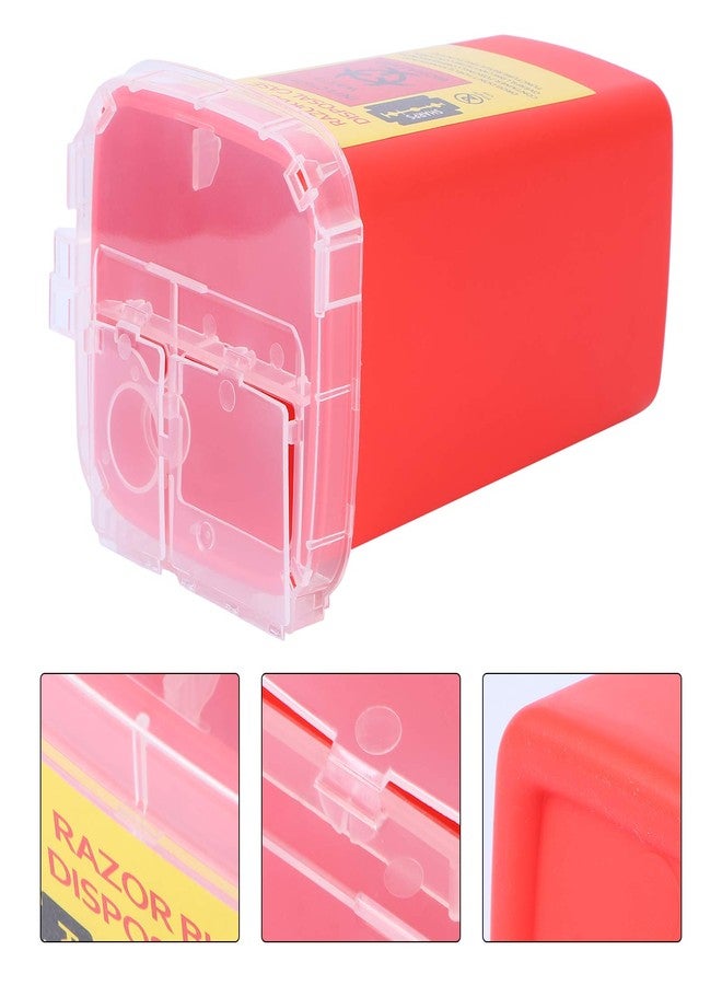 minkissy Blade Dispenser Case Razor Blade Disposal Case Barber Shop Storage Bank Container for Used Red - Image 5