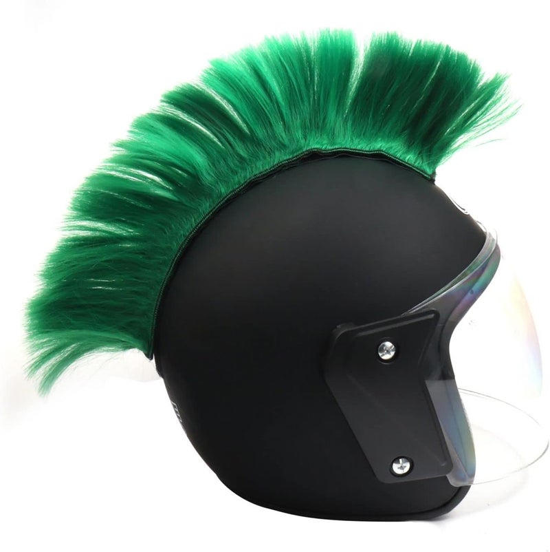 PAXLAMB Grass Green Mohawk Wig for Helmets - Fun Hairpiece for Cycling, Skiing, and Cosplay - Image 1