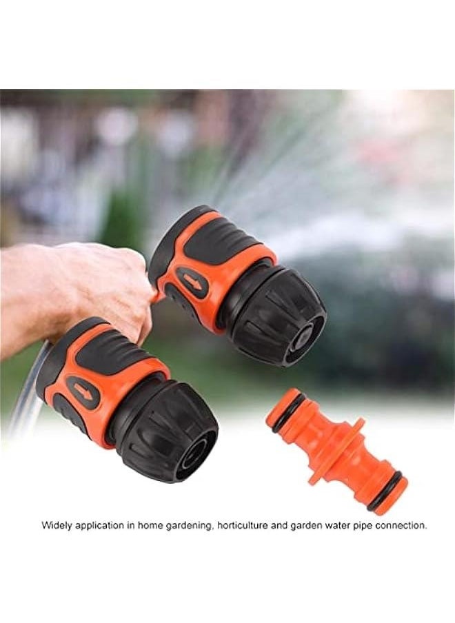 Generic - Garden Hose Quick Connector , 3Pcs PVC Garden Hose Fitting Quick Connect , Water Pipe Adapter with Water Stop Lock Feature , Quick Release Hose Connector , Hose Repair Connectors Tool for 1/2 Hose - Image 1