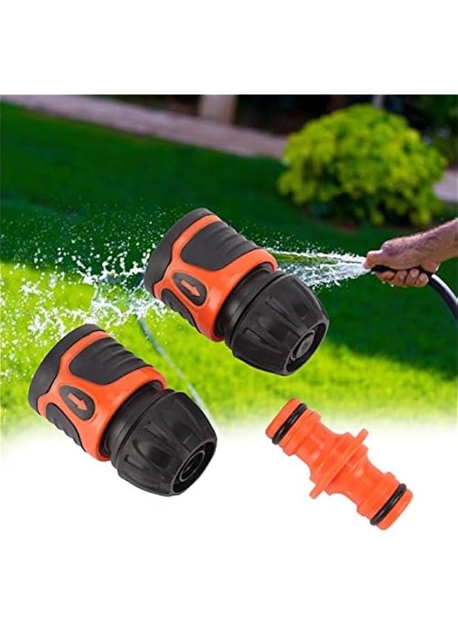 Generic - Garden Hose Quick Connector , 3Pcs PVC Garden Hose Fitting Quick Connect , Water Pipe Adapter with Water Stop Lock Feature , Quick Release Hose Connector , Hose Repair Connectors Tool for 1/2 Hose - Image 1