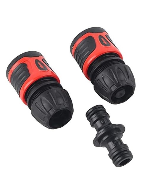 Garden Hose Quick Connector , 3Pcs PVC Garden Hose Fitting Quick Connect , Water Pipe Adapter with Water Stop Lock Feature , Quick Release Hose Connector , Hose Repair Connectors Tool for 1/2 Hose