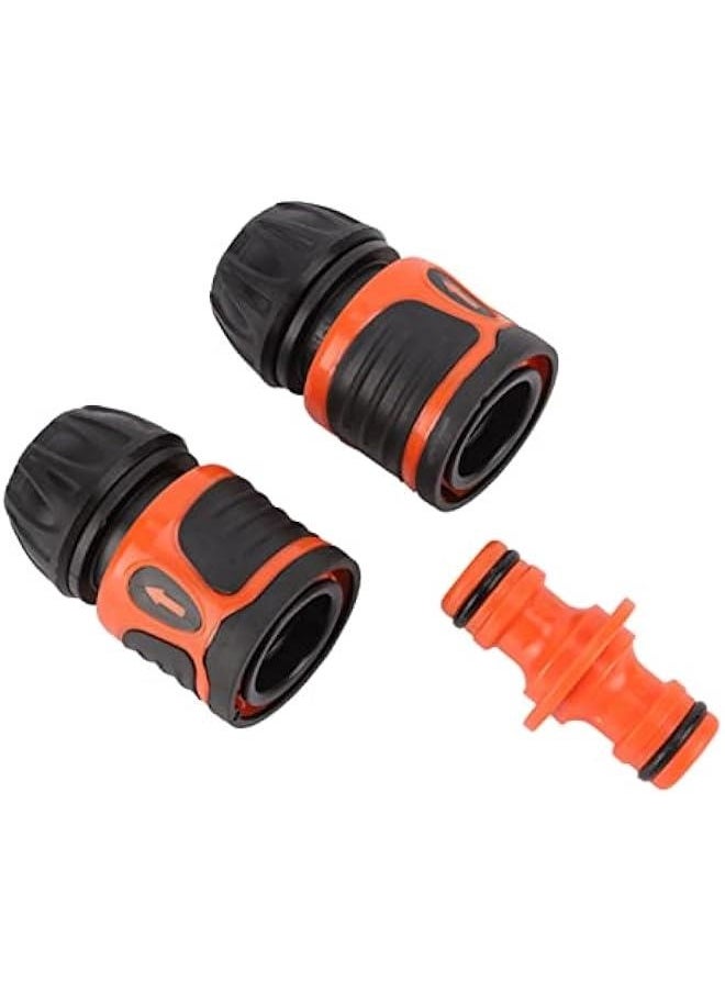Generic - Garden Hose Quick Connector , 3Pcs PVC Garden Hose Fitting Quick Connect , Water Pipe Adapter with Water Stop Lock Feature , Quick Release Hose Connector , Hose Repair Connectors Tool for 1/2 Hose - Image 1