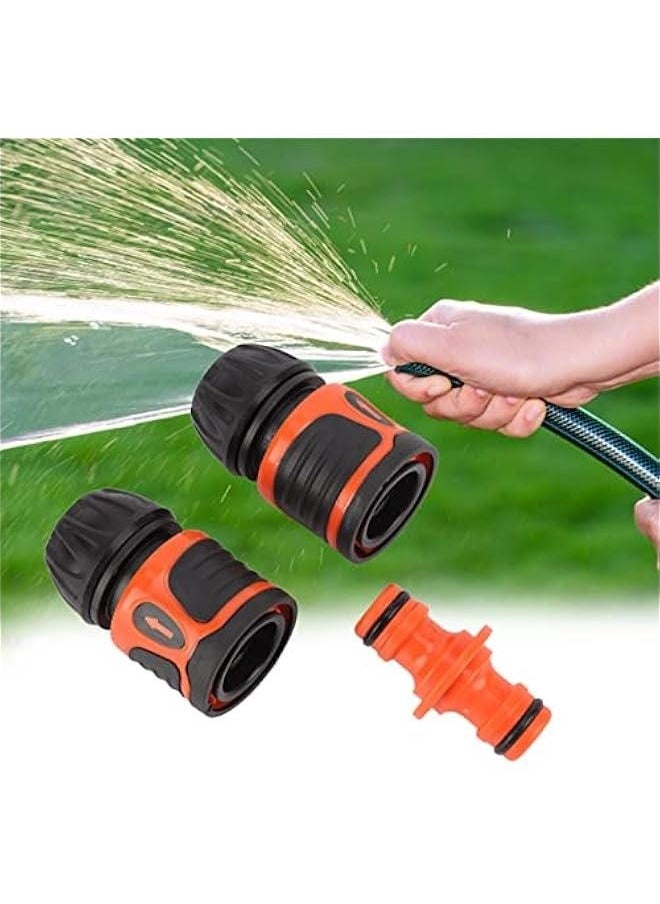 Generic - Garden Hose Quick Connector , 3Pcs PVC Garden Hose Fitting Quick Connect , Water Pipe Adapter with Water Stop Lock Feature , Quick Release Hose Connector , Hose Repair Connectors Tool for 1/2 Hose - Image 1