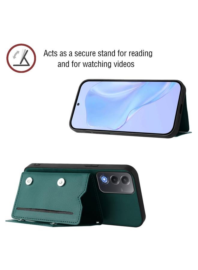 S-TOP Case For OPPO A3 Pro Global Skin Feel Four Card Slots Phone Case with Wrist Strap - Image 4