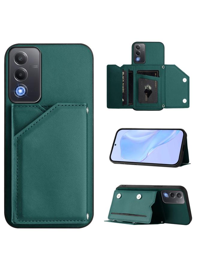 S-TOP Case For OPPO A3 Pro Global Skin Feel Four Card Slots Phone Case with Wrist Strap - Image 1