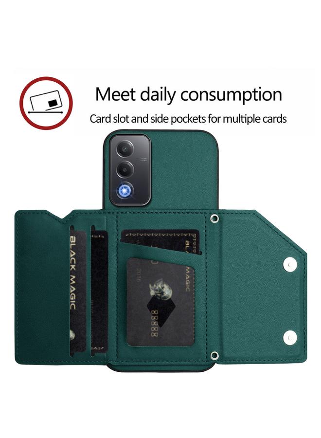 S-TOP Case For OPPO A3 Pro Global Skin Feel Four Card Slots Phone Case with Wrist Strap - Image 5