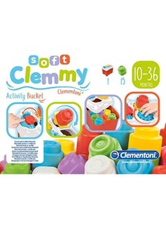 Clementoni Soft Clemmy Activity Bucket With Blocks For Kids 10 Months Plus Years Old  - Image 2