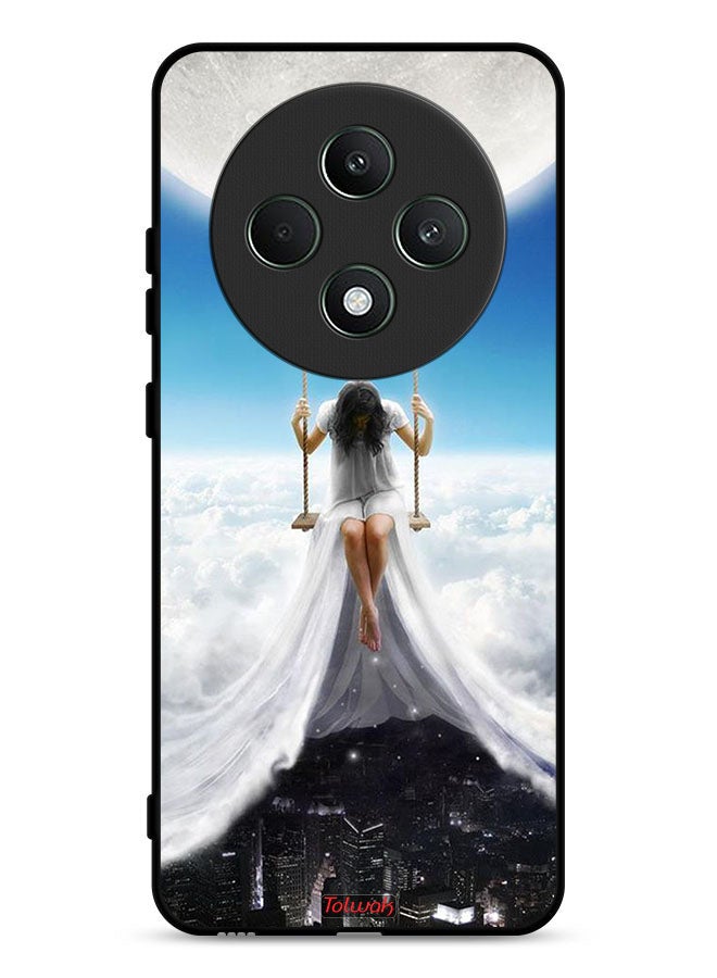 Tolwak Oppo Reno12 F 5G Protective Case Cover Moon Clouds Town Art - Image 1