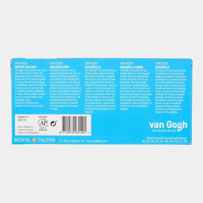 Van Gogh Watercolor Paint Set, 10x10ml Tube Set - Image 2